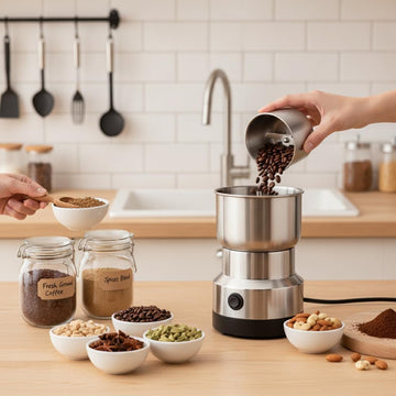 Nima Electric Coffee and Spice Grinder, 150W Stainless Steel Mini Grinder for Dry Masala, Coffee Beans, Nuts and Seeds, Multipurpose Kitchen Appliance